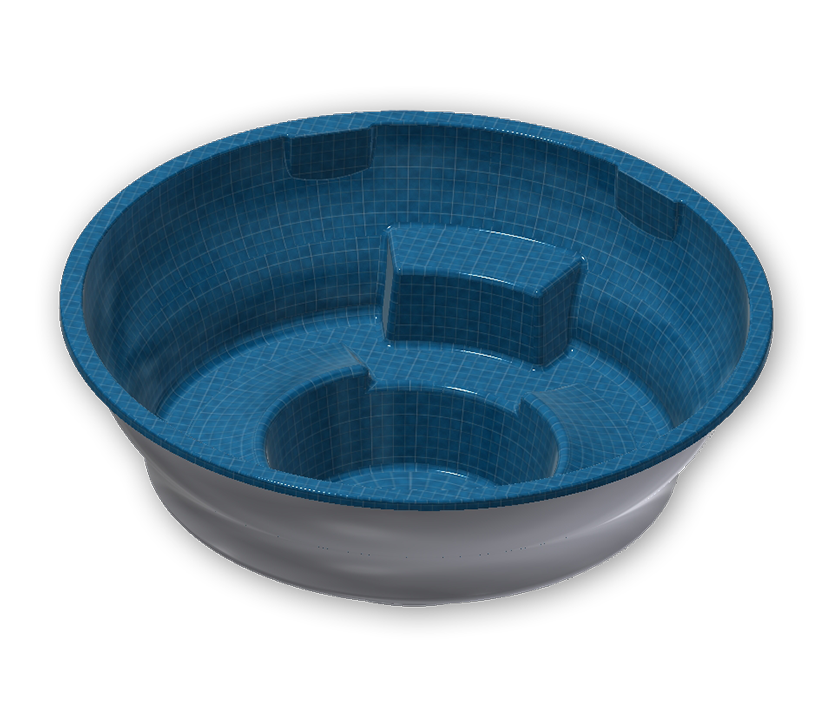 Perluskel með yfirfallsrennu