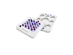 Glasabakki með spilaborði hvítt